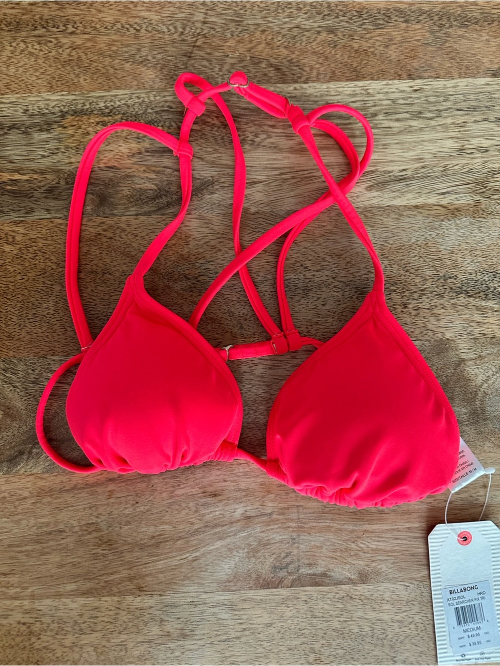 Billabong Neon Pink Triangle Bikini Top